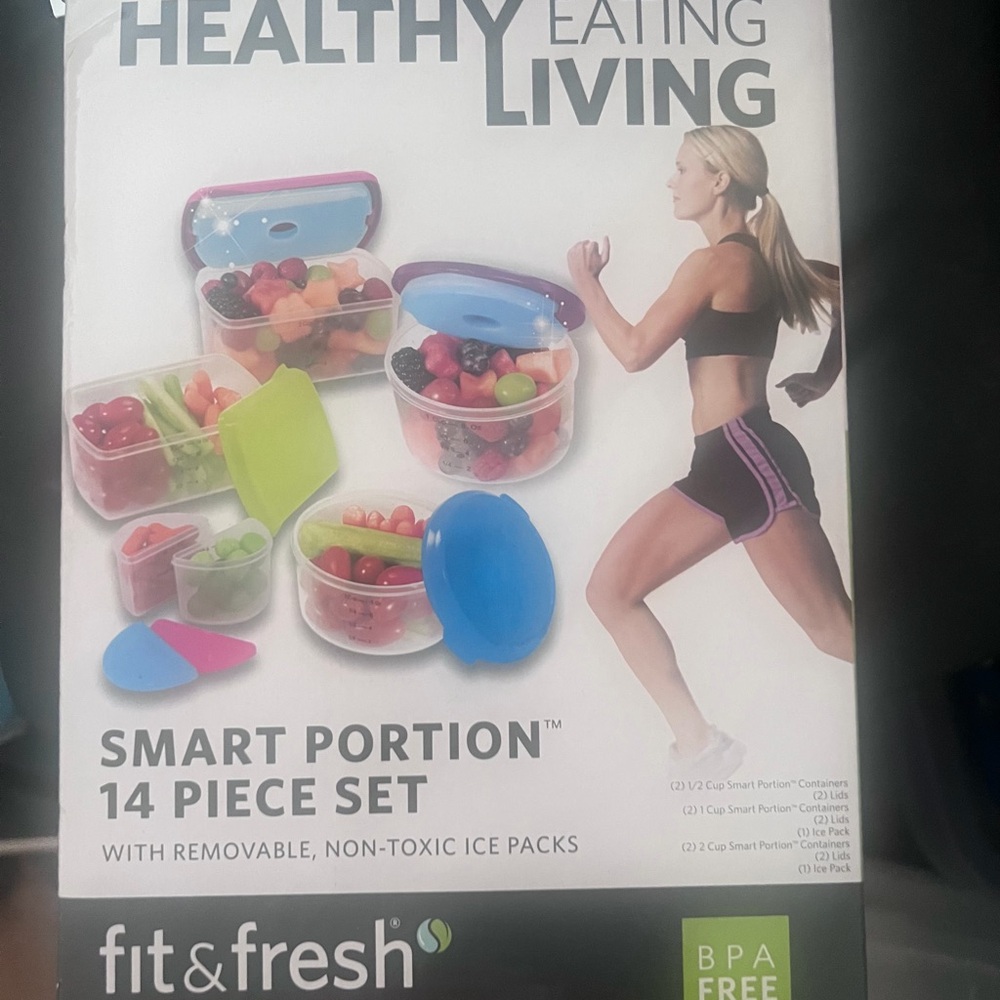 Smart Portion 14 Piece Set - Blue and Pink